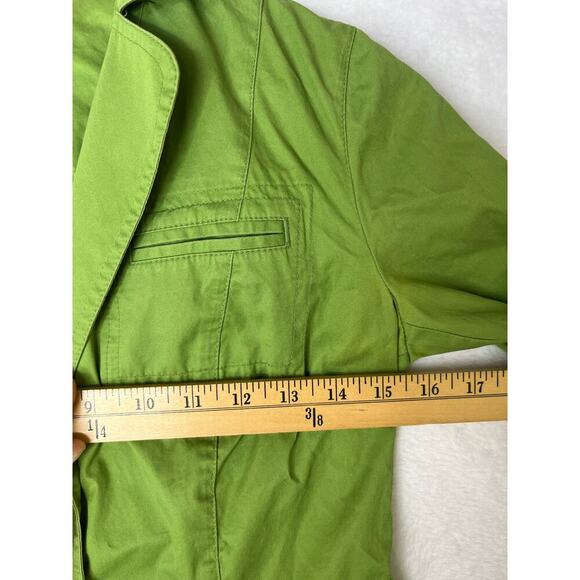 LOFT Lime Green Cropped Tailored Jacket y2k Bratz Layer Office sz 0 Snap - Picture 5 of 6